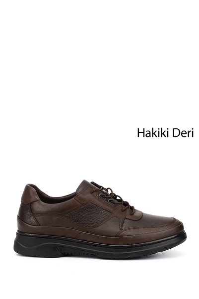 GÖNDERİ(R) Men's Brown Antique Lace-Up Genuine Leather Comfort Shoes