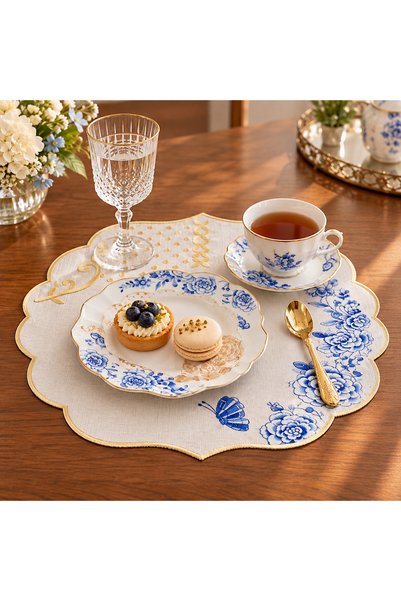 Lilies Atelier Pip Studio Model Royal Serisi Mavi 6 Adet Amerikan Servis Sofr...