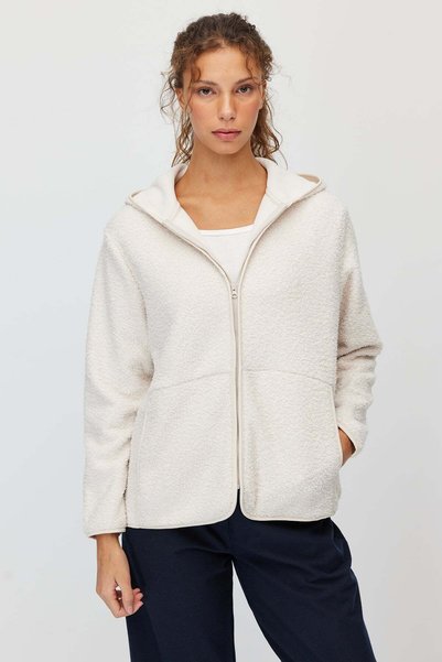 PAULMARK Kadın Kapüşonlu Peluş Polar Sweatshirt