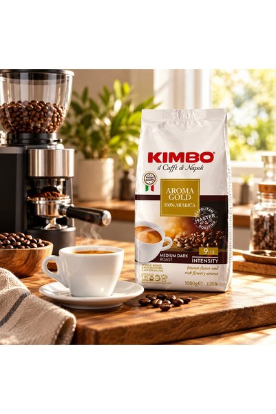 Kimbo Καφές σε ολόκληροι κόκκοι Aroma Gold, 100% Arabica, 1 kg