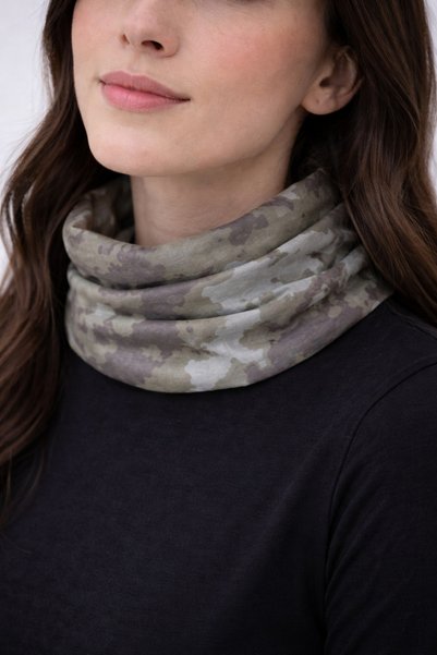 Sacce Scarves&Accessories Buff Green Camouflage Paphos Neck Collar