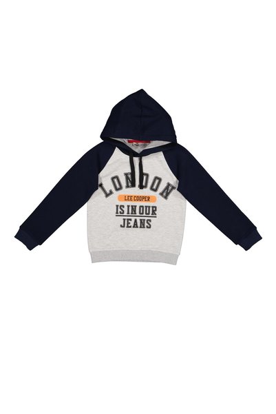 Lee Cooper Hanorac cu glugă pentru băieți Mano, 100% bumbac, albastru închis