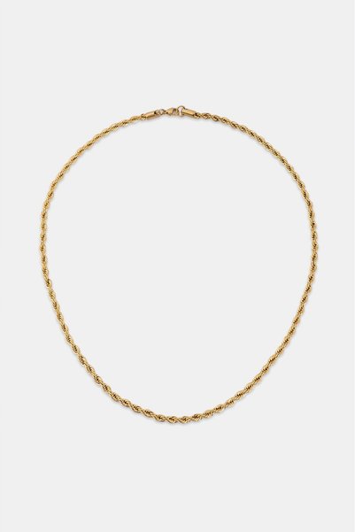 Crupt Studio 4mm X 55cm 316L Steel Rope Chain Gold Tone Men's Necklace