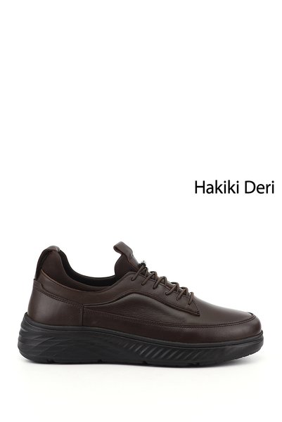 GÖNDERİ(R) Men's Brown Lace-Up Genuine Leather Sneakers