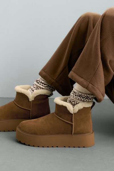 Oysho Deri platform bota