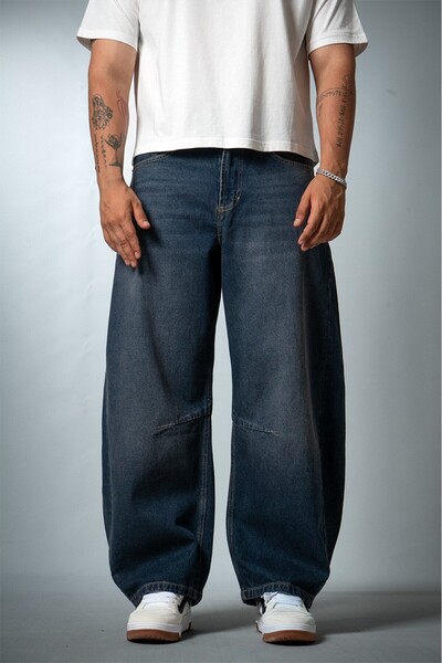 GRJ denim Hustle Blue Barrel Fit Modern Baggy Men's Jean Pants