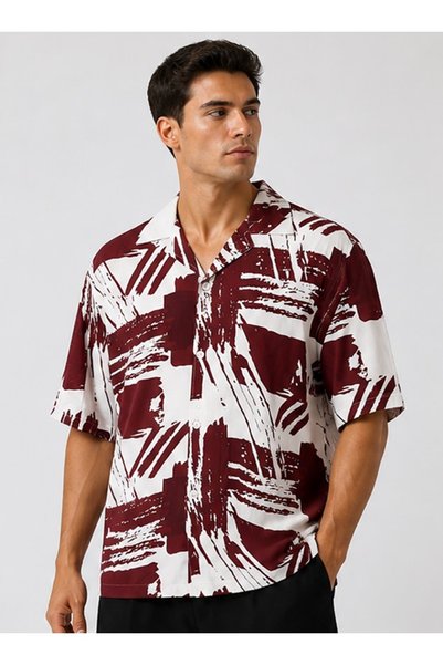 Mavi M0211933-91529 Tawny Printed Shirt Men's Shirt Bordo