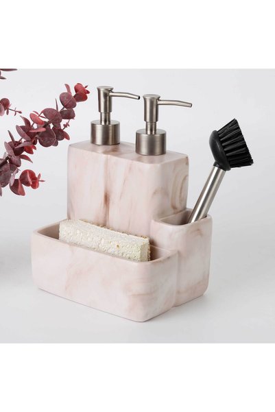 Selim Marble Two-Fluid Sponge Holder Taupe