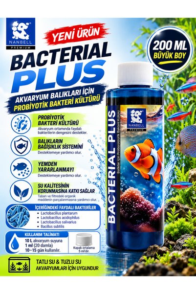Nanbell Bacterial Plus 200 ml Yoğun Formül Akvaryum Bakteri Kültürü – Tatlı v...