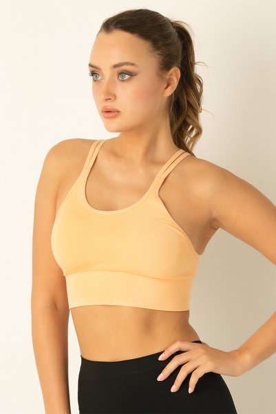 MioFit Fashion Double Strap Detailed Supported Seamless Sports Bra