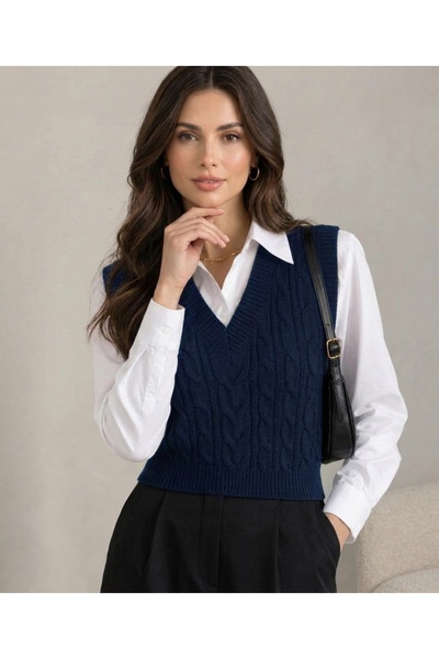 youknitwear you Cameron 100% Cotton V-Neck Women's Sweater