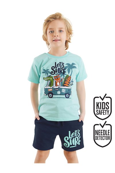 Denokids Let's Surf Erkek Çocuk T-shirt Şort Takım