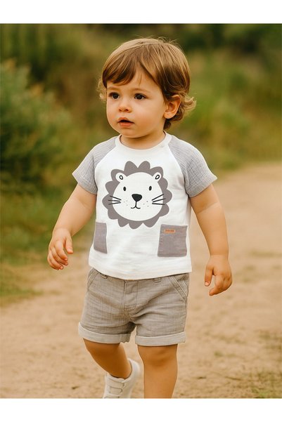 Midimod Σετ σορτς T-shirt Baby Boy Muslin