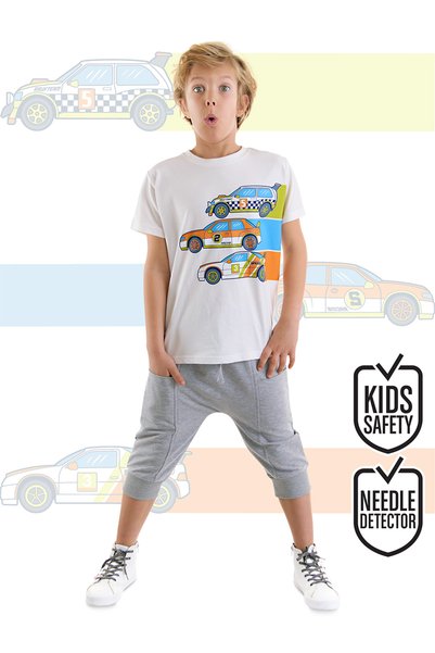 MSHB&G Trkačke automobile za dečake letnji set T-shirt Sa džepovima Capri šortsa