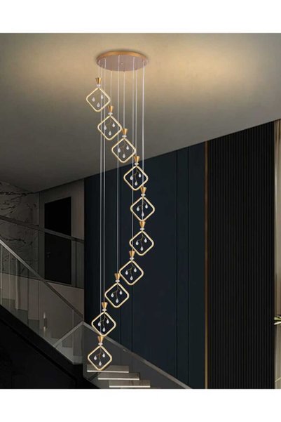 best power ثريا LED حديثة 7279-10 مزودة بثلاثة مستويات إضاءة، وطول قابل للتعد...