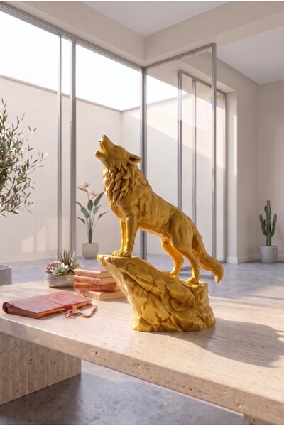 formera3D Kişiye Özel Dekoratif Uluyan Kurt Heykeli 3D Baskı Figür - Modern H...