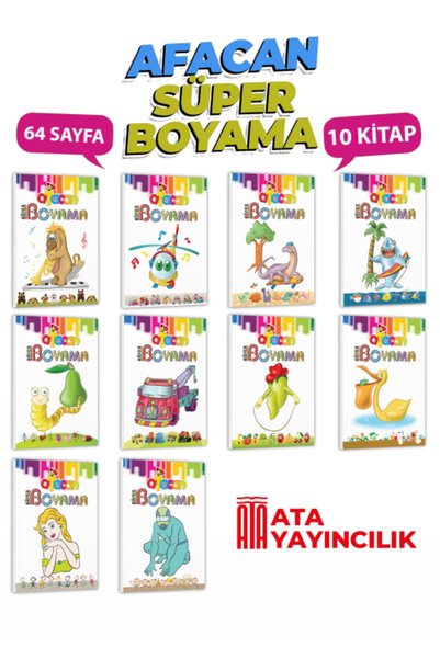 Ata Yayıncılık Afacan Süper Boyama (10'lu Kitap)