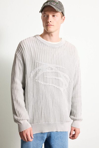 DeFacto Crew Neck Lace-Like Knit Knitwear Sweater G5942Ax25Wn