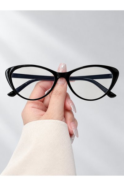 LOOKUP NEW Olive Cat Eye Cat Eye Bone Transparent Women Men Unisex Blue Light...