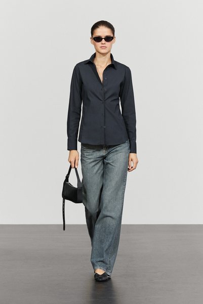 Massimo Dutti Pamuk karışımlı poplin gömlek