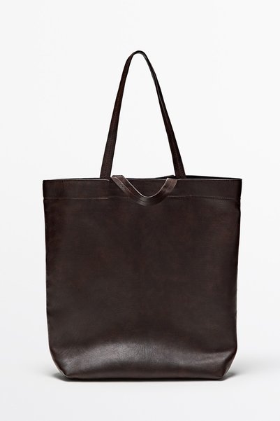 Massimo Dutti Napa deri tote çanta