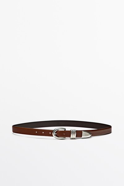 Massimo Dutti Metal detaylı napa deri kemer