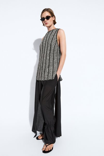 Massimo Dutti Pamuk karışımlı kırçıllı triko üst