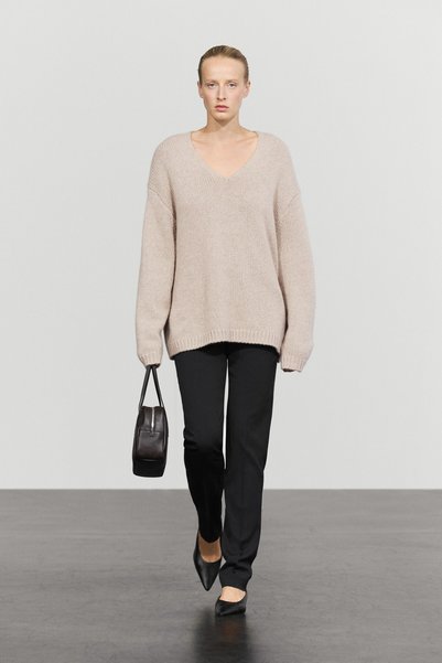 Massimo Dutti %100 kaşmir V yaka kazak
