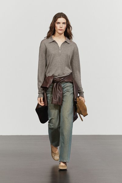 Massimo Dutti Yünlü fermuarlı triko kazak