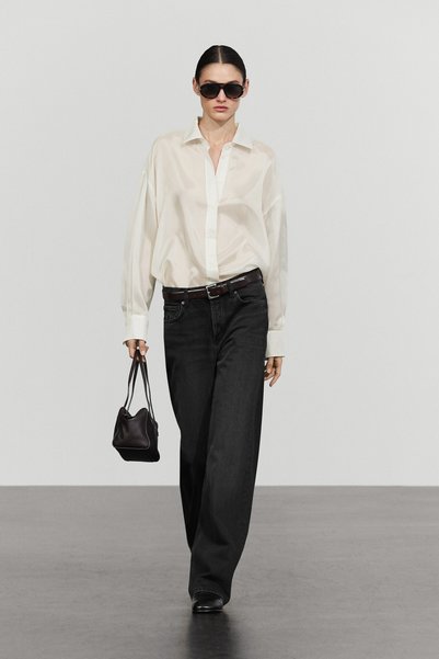 Massimo Dutti Oversize dökümlü gömlek