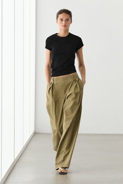 Massimo Dutti %100 merserize pamuklu kısa kollu t-shirt
