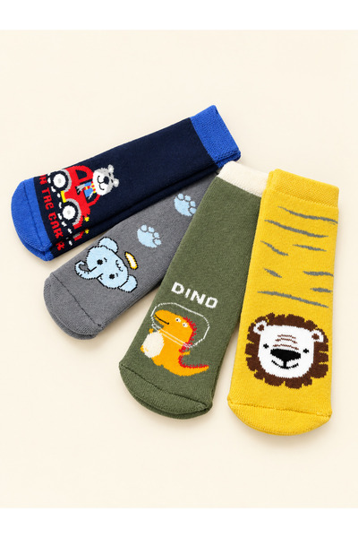 Minissa Children's & Baby Terry Socks /4 Pairs/ Premium / Non-Slip Underlay /...
