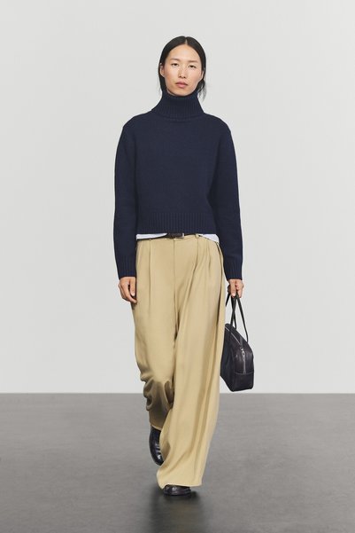 Massimo Dutti %100 kaşmir kısa triko kazak