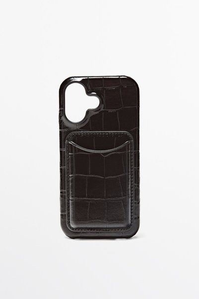 Massimo Dutti Dokulu napa deri iPhone 17 kılıfı