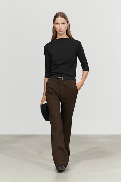 Massimo Dutti Dik yaka pamuk karışımlı t-shirt