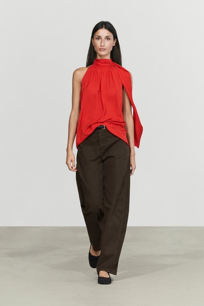Massimo Dutti Akışkan halter top, bağcık detaylı