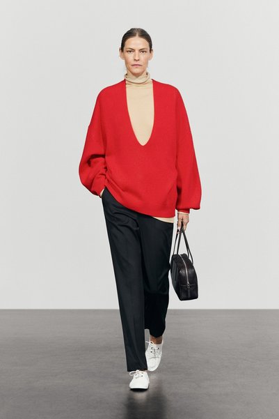 Massimo Dutti Yün karışımlı oversize triko kazak