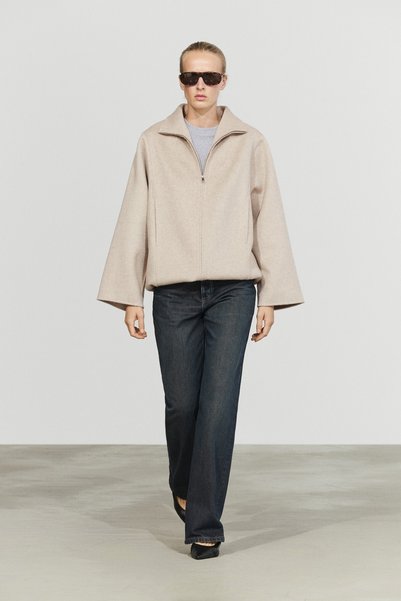 Massimo Dutti Yün karışımlı bomber ceket