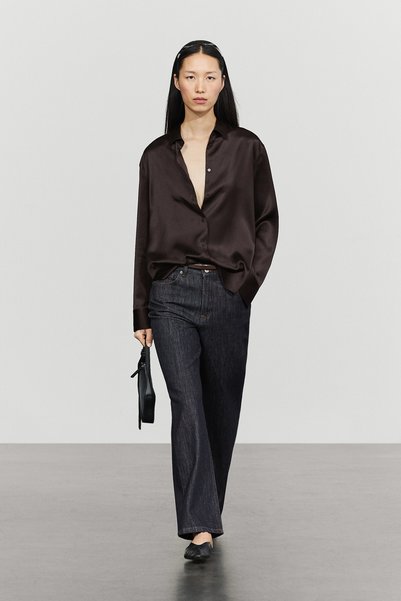 Massimo Dutti Dökümlü saten gömlek
