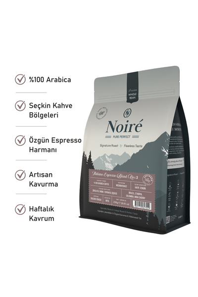 Noire Coffee إسبريسو إيطالي № 3 حبوب قهوة أرابيكا 100% 250 جرام