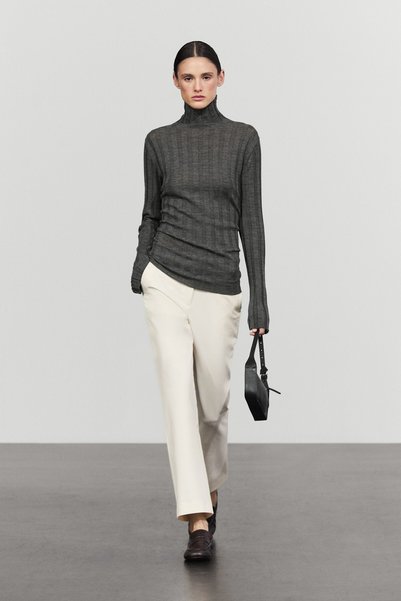 Massimo Dutti Fitilli dik yaka triko kazak
