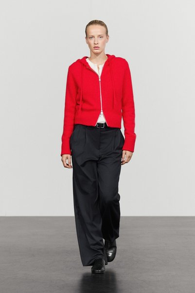 Massimo Dutti %100 kaşmir kapüşonlu fermuarlı hırka