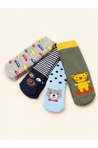 Minissa Children's & Baby Terry Socks /4 Pairs/ Premium / Non-Slip Underlay /...