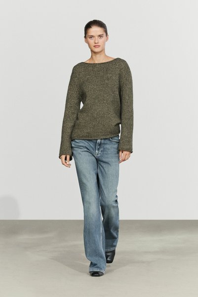 Massimo Dutti Yünlü geniş yaka triko kazak