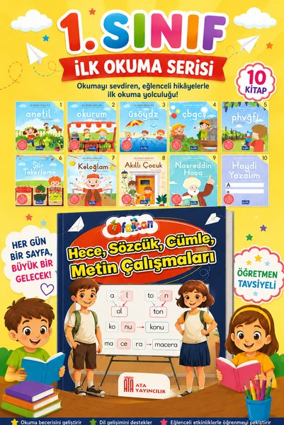 Ata Yayıncılık 1. Sınıf İlk Okuma Anetil Dizisi + Renkli Hece Kitabı