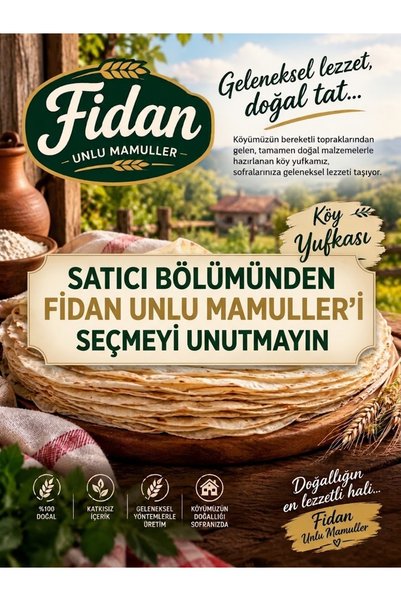 Genel Markalar KÖY YUFKASI 2KG ( 12 ADET ) EL AÇMASI SACDA PİŞİRİLMİŞ