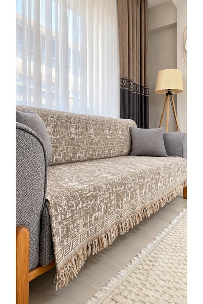 Bovia Home Patterned Sofa Cover |   Fringed Sofa Shawl |   Non-Slip Washable ...