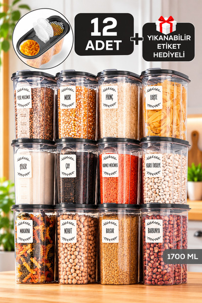 Herza House 12 X 1700 ml Oval Food Storage Container