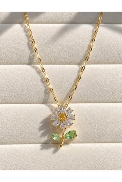 Zümrüt Anti-Tarnish Stainless Special Series Steel Daisy Necklace