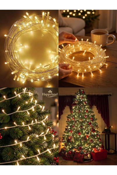 Happyland New Year's 100 LED Daylight Colorful 10 Mt LED Christmas Tree Ornam...